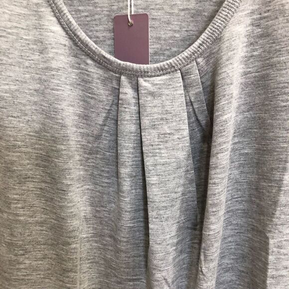 BARE NECESSITIES - NWT - L Sz L - Rouched Neck Jersey Tank Top in Heather Grey - Picture 3 of 7